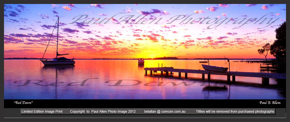 Red Dawn Lake Macquarie Photograph